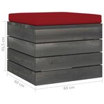 Vidaxl repose-pied palette de jardin avec coussin bois de pin