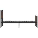 vidaXL Cadre de lit en métal sans matelas chêne marron 120x200 cm