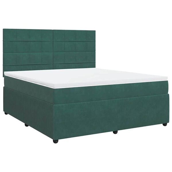 vidaXL Sommier à lattes de lit et matelas Vert foncé 180x200cm Velours