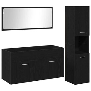 vidaXL Ensemble de mobilier de salle de bain 3 Pièces Chêne noir