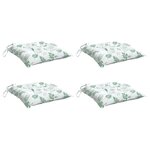 vidaXL Coussins de chaise lot de 4 à motif de feuilles 40x40x7 cm