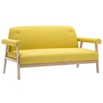 vidaXL Canapé à 3 places Tissu Jaune