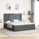 VidaXL Cadre de lit ottoman avec matelas gris foncé 200x200cm tissu