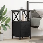 Table de chevet vidaXL Noir Chêne 34x35 5x70 cm en bois aggloméré