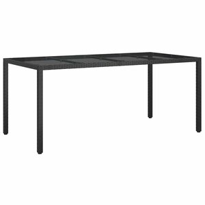 vidaXL Table de jardin pour repas Noir 190 x 90 x 75 cm Poly rotin