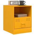 vidaXL Tables de chevet 2 Pièces jaune moutarde 34 5x39x44 cm acier