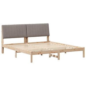 vidaXL Cadre de lit avec tête de lit Marron 180 x 200 cm Pin massif