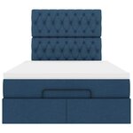 vidaXL Cadre de lit ottoman avec matelas bleu 120x200 cm tissu