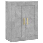 vidaXL Buffet haut Gris béton 69 5x34x180 cm Bois d'ingénierie