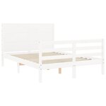 vidaXL Cadre de lit sans matelas blanc 140x200 cm bois massif