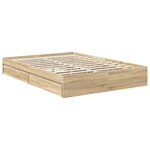 vidaXL Lit de Rangement Chêne Sonoma 140 x 190 cm Bois d'ingénierie