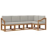 vidaXL Ensemble de canapés d'extérieur 5 pc Gris Naturel et Clair