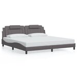 vidaXL Cadre de lit avec LED sans matelas gris 200x200 cm