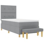 vidaXL Lit à ressorts avec matelas Gris clair 90 x 190 cm tissu