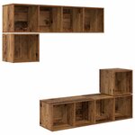 vidaXL Ensemble meuble TV 4 Pièces Bois Ancien Bois d'ingénierie