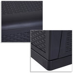 Coffre malle de rangement dim. 120L x 61l x 63H cm résine tressée imitation rotin noir