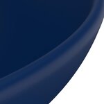 vidaXL Lavabo rond de luxe de salle Bleu foncé mat 32 5x14cm Céramique