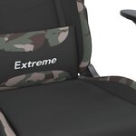 vidaXL Chaise de jeu de massage repose-pied Noir et camouflage Tissu