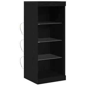 vidaXL Buffet LED Chêne noir 41 x 37 x 100 cm Bois d'ingénierie