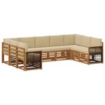 vidaXL Ensemble de canapé d'angle avec coussin 7 Pièces Naturel