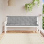 vidaXL Coussins de banc de jardin 2 Pièces gris 180x50x7 cm tissu Oxford