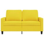vidaXL Canapé à 2 places Jaune clair 120 cm Tissu
