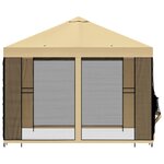 vidaXL Abri de jardin avec parois 3 x 3 m Crème Polyester et Acier