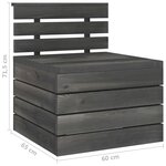 vidaXL Salon palette de jardin 7 Pièces Bois de pin massif Gris foncé