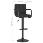vidaXL Tabouret de bar Noir Tissu
