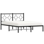 vidaXL Cadre de lit métal sans matelas avec tête de lit noir 140x200cm
