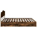 vidaXL Lit de Rangement Chêne fumé 180 x 200 cm Bois d'ingénierie