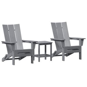 vidaXL Chaise de jardin 3 Pièces Gris clair 80.5 x 74.5 x 92 cm