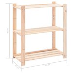 vidaXL Étagères de rangement à 3 niveaux 2 Pièces 80x38x90 cm Pin 150 kg