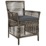 vidaXL Chaise d'Extérieur 2 Pièces Gris et Gris foncé polyrotin