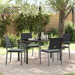 vidaXL Ensemble de salle à manger pour jardin 5 Pièces Noir Poly rotin