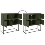 vidaXL Buffet vert olive 100 5x39x107 cm acier