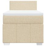 vidaXL Sommier à lattes de lit avec matelas Crème 90x200 cm Tissu