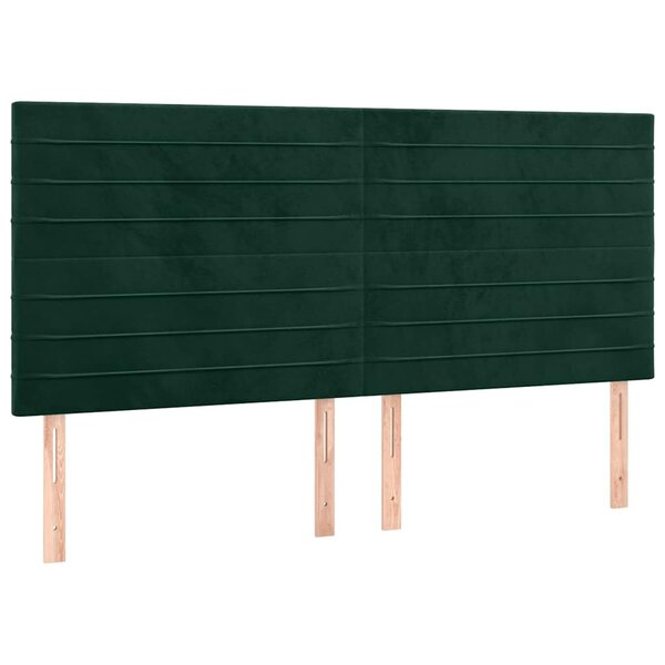 vidaXL Tête de lit Vert foncé 160x5x118/128 cm Velours