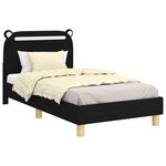 vidaXL Cadre de lit pour enfants avec tête de lit Noir 80 x 160 cm