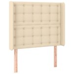 vidaXL Sommier à lattes de lit matelas et LED Crème 90x200 cm Tissu