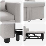 vidaXL Canapé Lit Simple Gris nuage 90 x 165 x 87 cm tissu