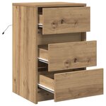 vidaXL Table de chevet avec lumières LED Chêne artisanal Bois reconstitué