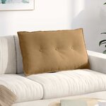 vidaXL Coussin de Dos Marron 80 x 50 cm Tissu en velours côtelé