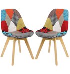 Chaises de salle à manger en lin 2 pièces multicolor 19_0000546