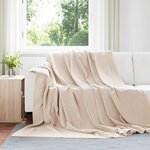 vidaXL Jeté Beige 240 x 270 cm Toison
