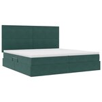 vidaXL Lit de rangement LED avec matelas Vert foncé 200 x 200 cm