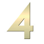 N° 4 en Laiton  adhésif puissant  50 mm x 2 mm