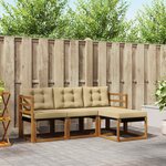vidaXL Ensemble de canapés d'extérieur 4 Pièces Naturel et Beige