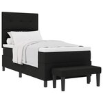 vidaXL Lit à ressorts avec tête de lit Noir 90 x 190 cm tissu