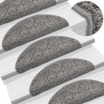 vidaXL Tapis d'escalier 15 Pièces Gris 56x17x3 cm
